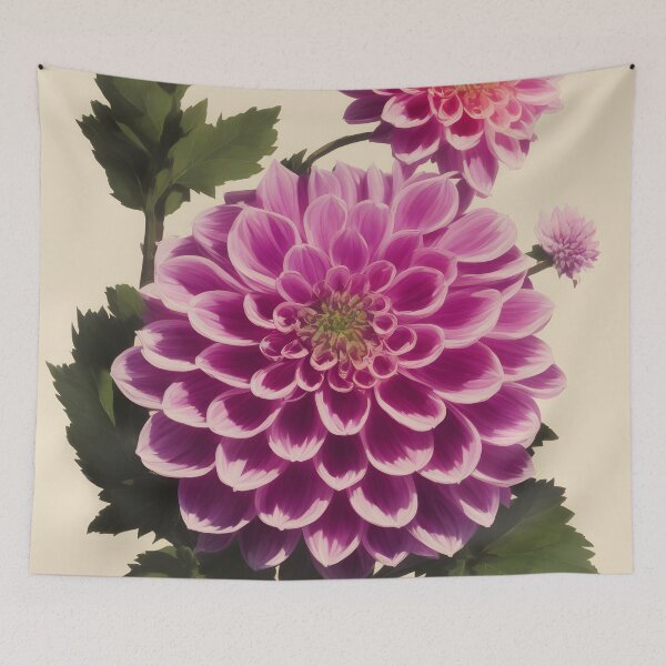 Aperçu de l'œuvre Peinture de fleur de dahlia rose créée et vendue par Edith Leyster.