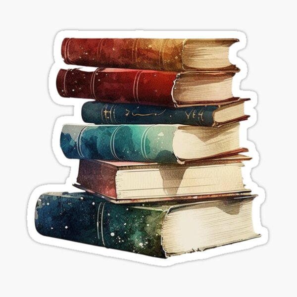 Old Book Stack Stickers for Sale