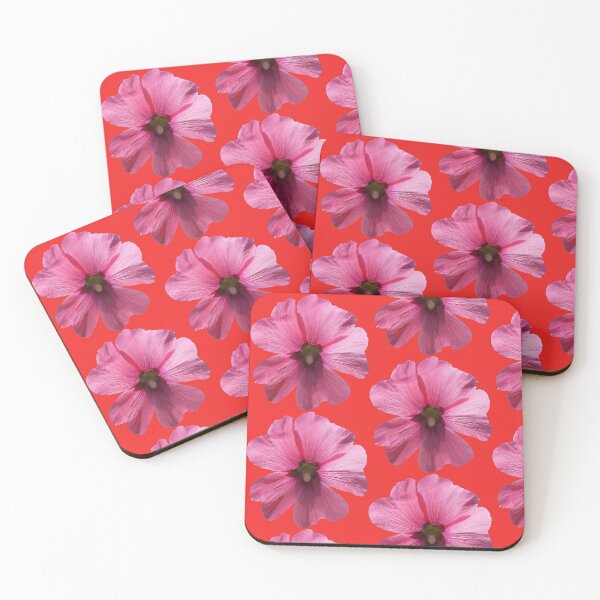 Item preview, Pink floral pattern - red background designed and sold by DrAgonPhotos.