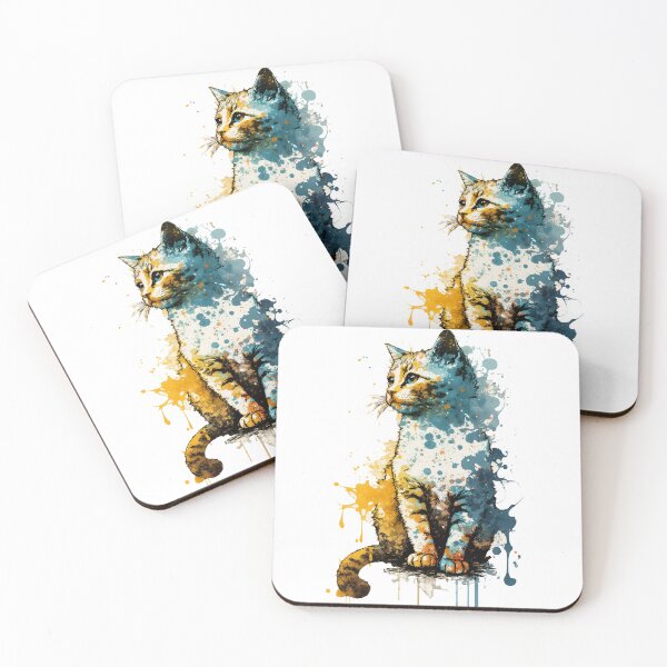 Item preview, Paint splatter cat- pop art designed and sold by Artxplor.
