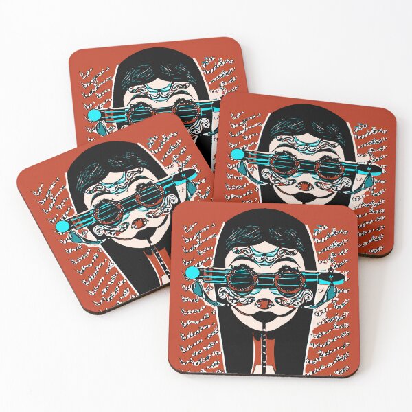 Item preview,  "Electric Saxophonist with Triangular Orange World and Musical Instrument-Shaped Glasses" designed and sold by FunnyShopGirl.