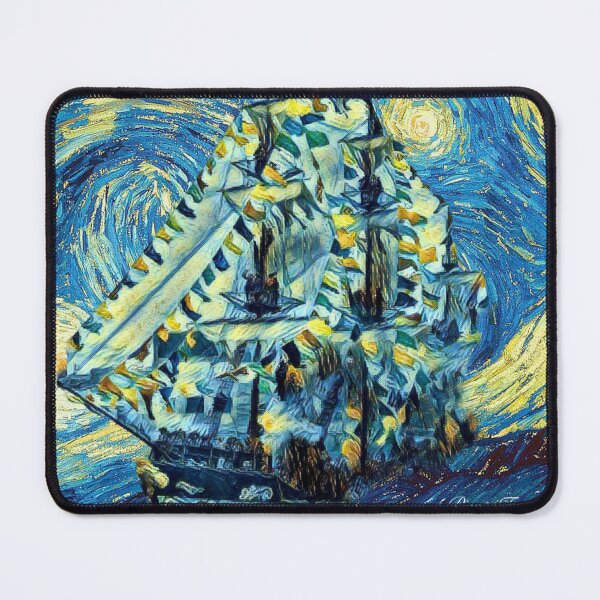 Item preview, Jose Gasparilla Pirate Ship Sailing in a Starry Night Van Gogh Style Digital Art   designed and sold by Pirate Foto.