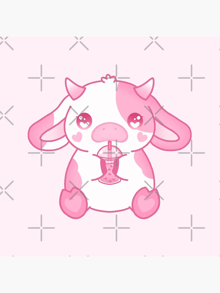 Strawberry Cow kawaii Poster for Sale by MayBK