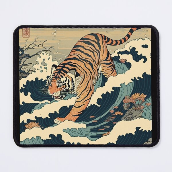 Item preview, Ukiyo E Tiger and Waves  designed and sold by PharaohofSedona.
