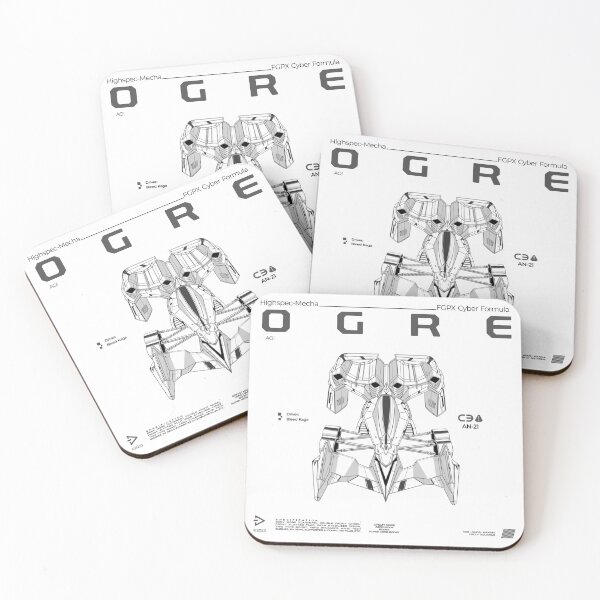 Item preview, Cyber Formula : Aoi Ogre AN-21 grayscale illustration with urban graphic design designed and sold by efiik.