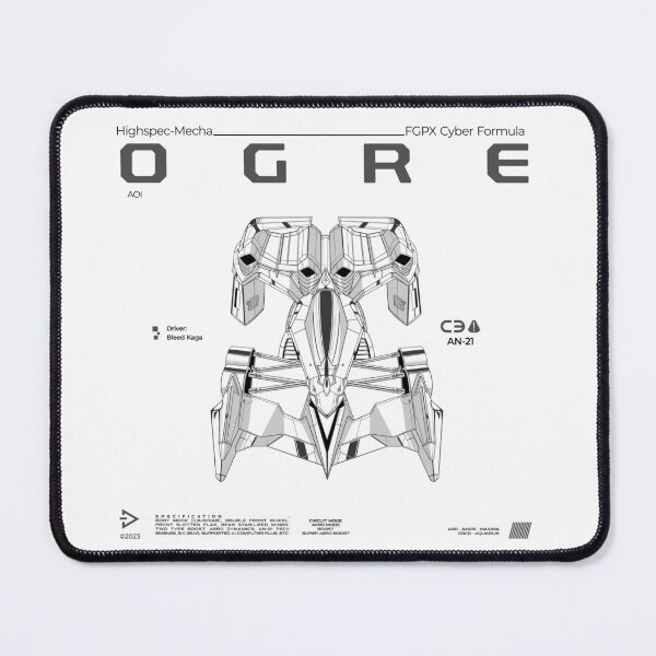 Item preview, Cyber Formula : Aoi Ogre AN-21 grayscale illustration with urban graphic design designed and sold by efiik.