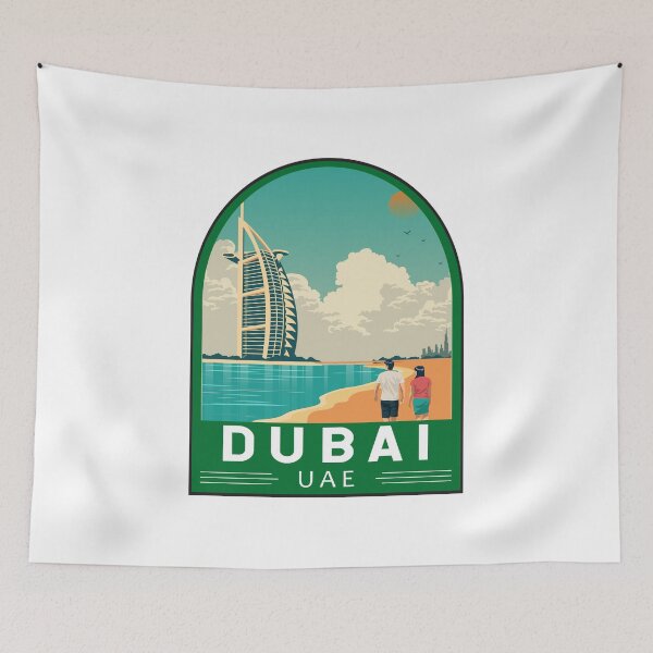 Item preview, Dubai United Arab Emirates Travel Retro Emblem designed and sold by KrisSidDesigns.