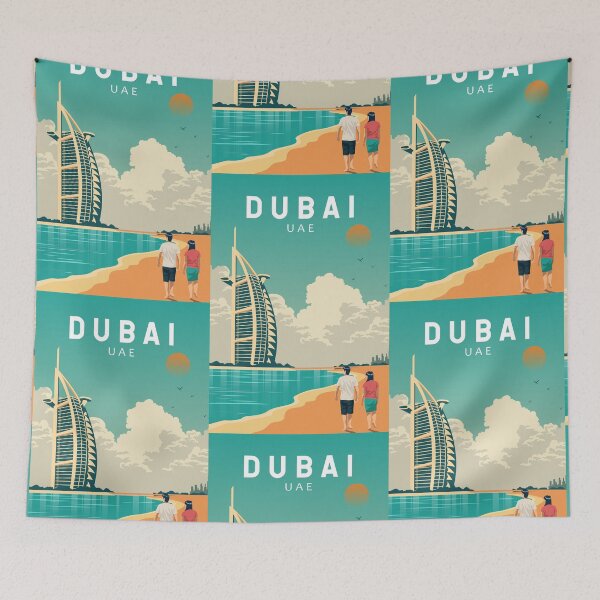 Item preview, Dubai United Arab Emirates Retro Travel Art Vintage designed and sold by KrisSidDesigns.