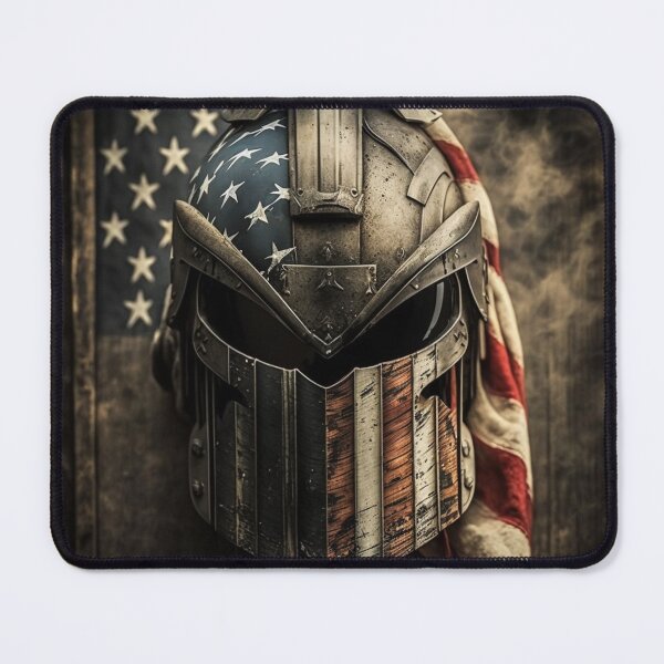 Item preview, American Flag Spartan Helmet Art designed and sold by Jades-Corner.
