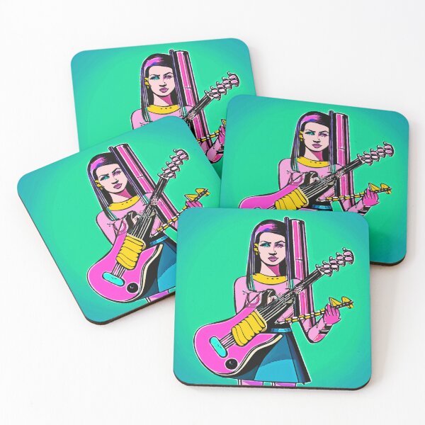 Item preview,  "Rosa Rhapsody: A Lady Strumming a Pink Guitar" designed and sold by FunnyShopGirl.