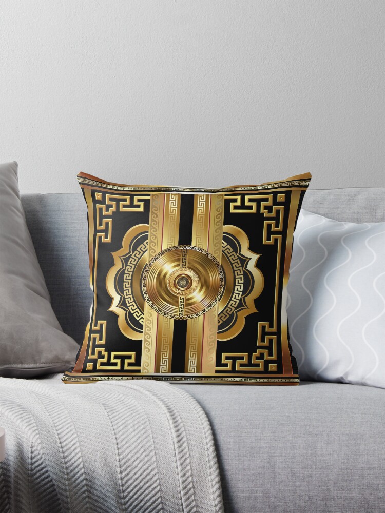 Gold greek key pillow best sale