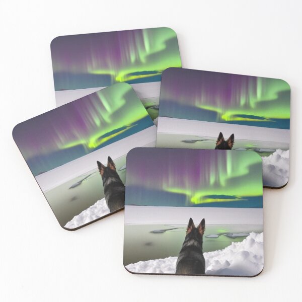 Item preview, A German Shepherd Looking out onto icy lake. Winter German Shepherd.  Snowy Dog designed and sold by Doggymadness.