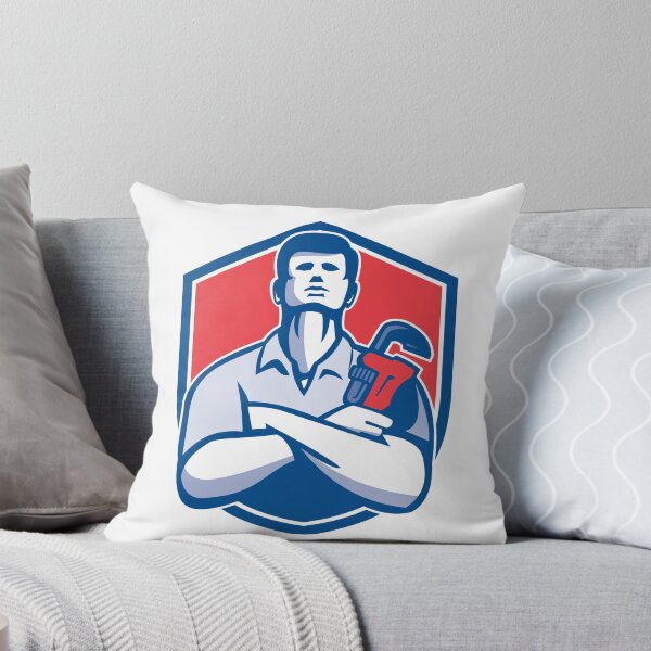 Item preview, Handyman Plumber Monkey Wrench Shield Retro designed and sold by patrimonio.