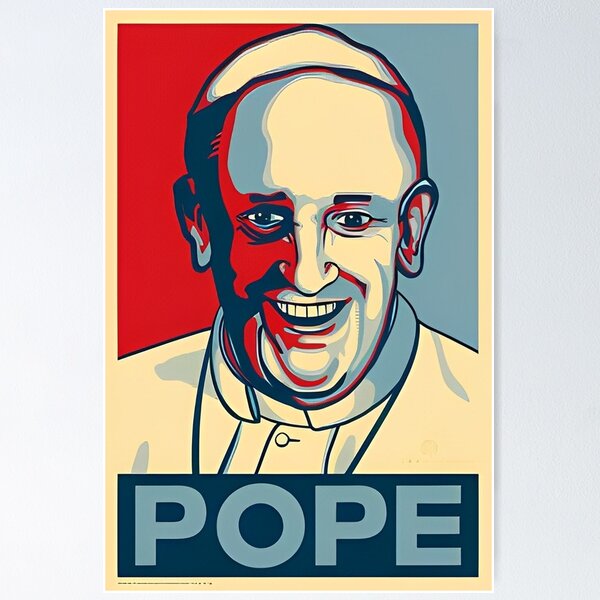 Item preview, Pope Francis artwork hope pop art designed and sold by PoliticsPrint.