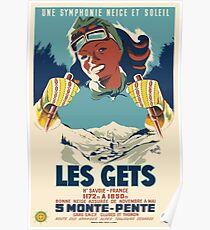 Les Gets, une symphonie neige et soleil, Ski Poster Poster