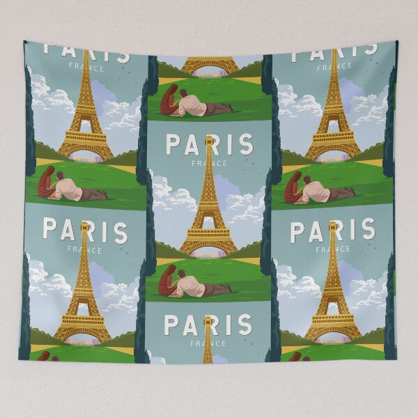 Item preview, Paris France Retro Travel Art Vintage designed and sold by KrisSidDesigns.