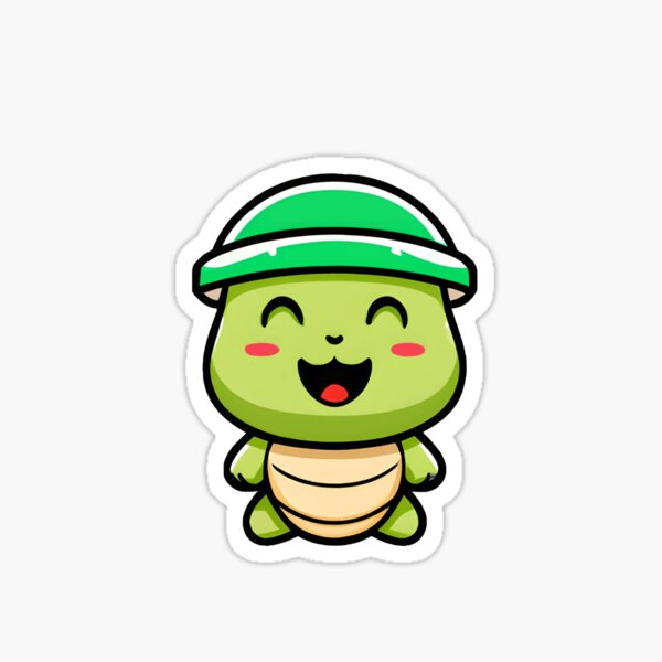 Item preview, happy turtle with green hat designed and sold by Adam-the-maker.