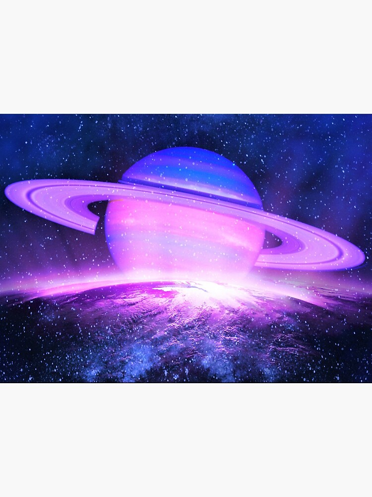 Solar Saturn - Pink, Lilac, and Indigo Planet Saturn Design