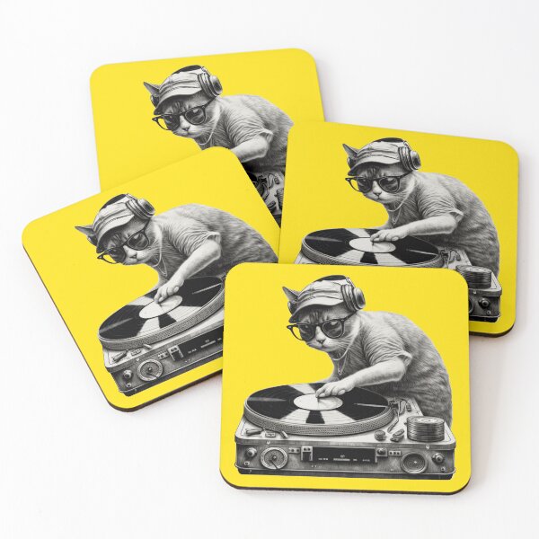 Item preview, Hip Hop Hipster Cat with a Turntable designed and sold by kingroy.