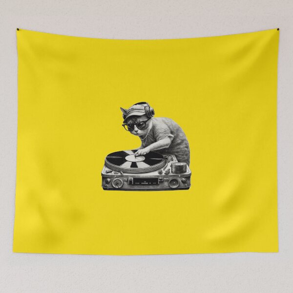 Item preview, Hip Hop Hipster Cat with a Turntable designed and sold by kingroy.