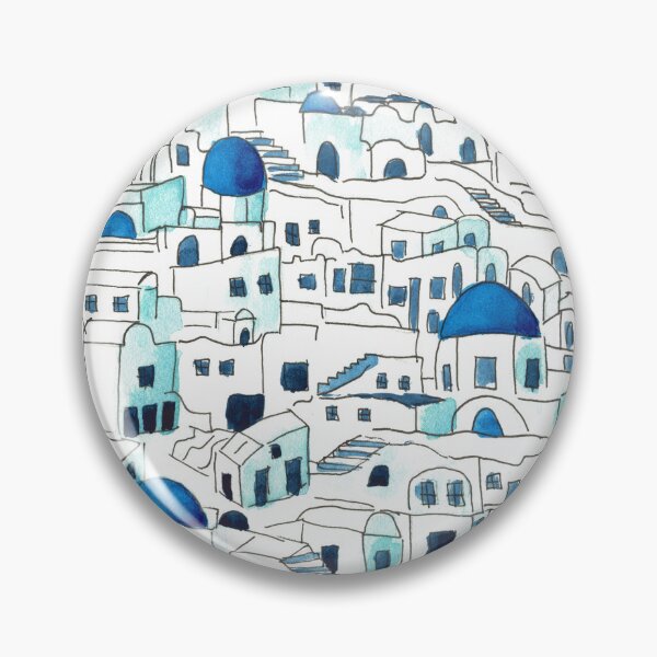 Item preview, Santorini Watercolor Painting designed and sold by watercolornikki.