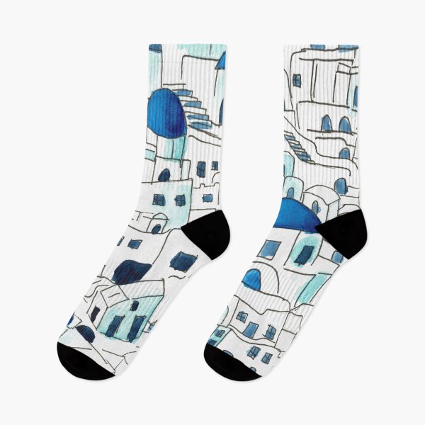 Item preview, Santorini Watercolor Painting designed and sold by watercolornikki.