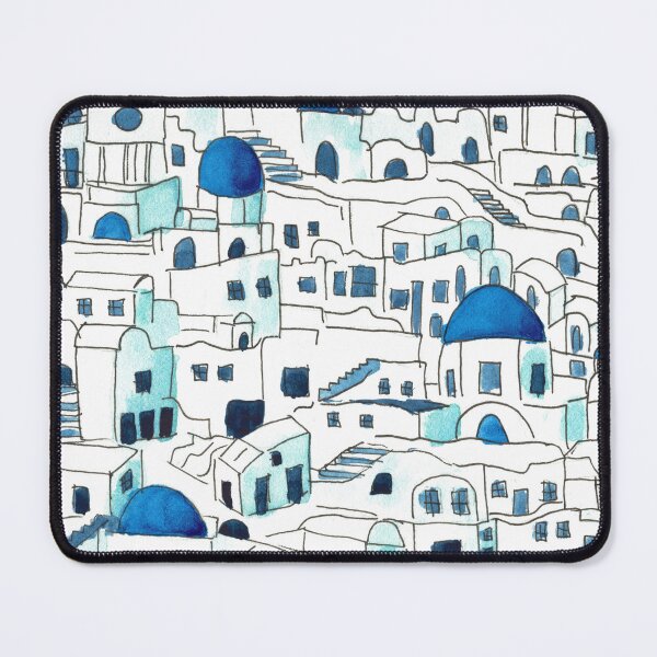 Item preview, Santorini Watercolor Painting designed and sold by watercolornikki.