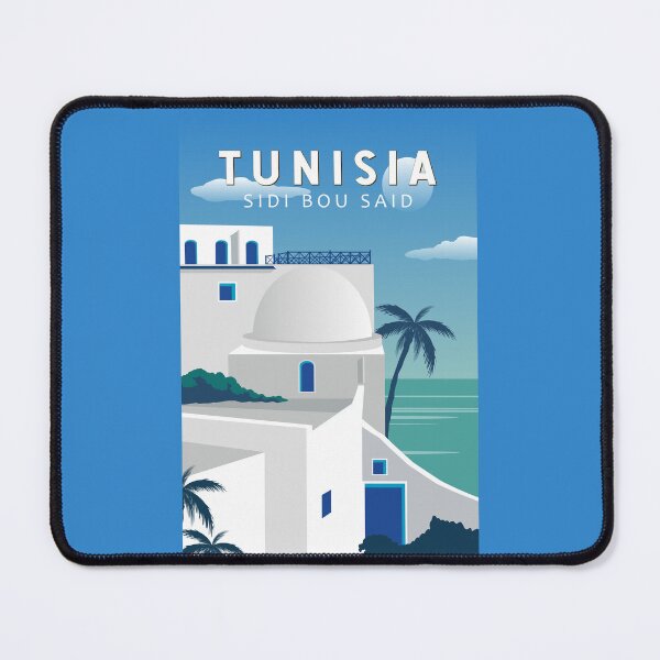 Item preview, Sidi Bou Said Tunisia Retro Travel Art Vintage designed and sold by KrisSidDesigns.