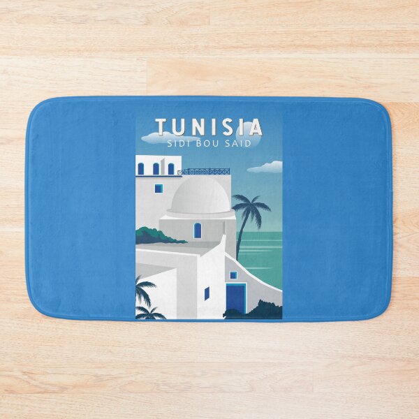 Item preview, Sidi Bou Said Tunisia Retro Travel Art Vintage designed and sold by KrisSidDesigns.
