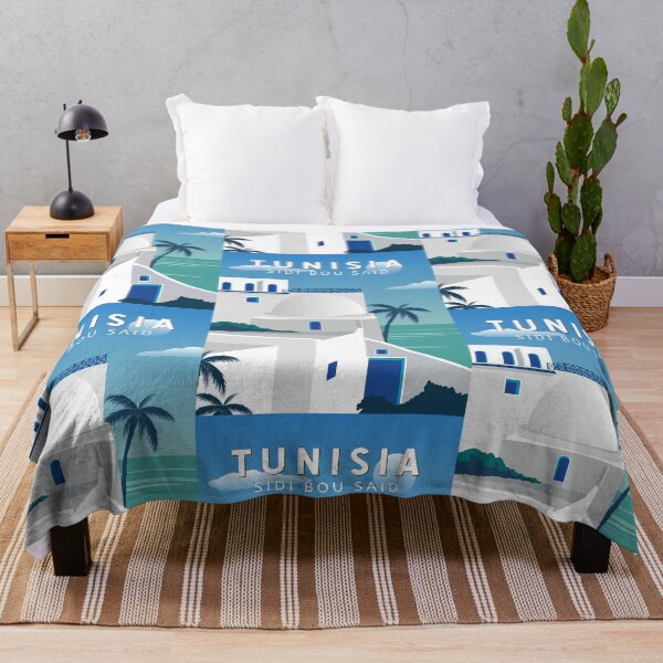 Item preview, Sidi Bou Said Tunisia Retro Travel Art Vintage designed and sold by KrisSidDesigns.