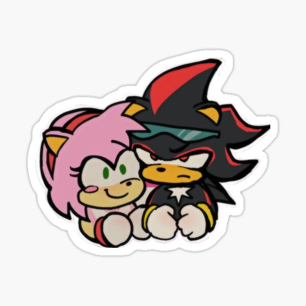 Vista previa del artículo con la obra «sombra el erizo y amy rose pegatina», diseñado y vendido por meoshop.