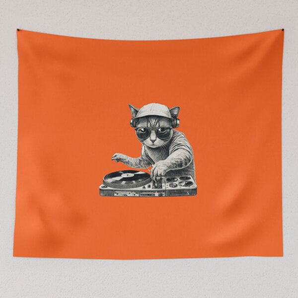 Item preview, Hip Hop Hipster Cat with a Turntable designed and sold by kingroy.