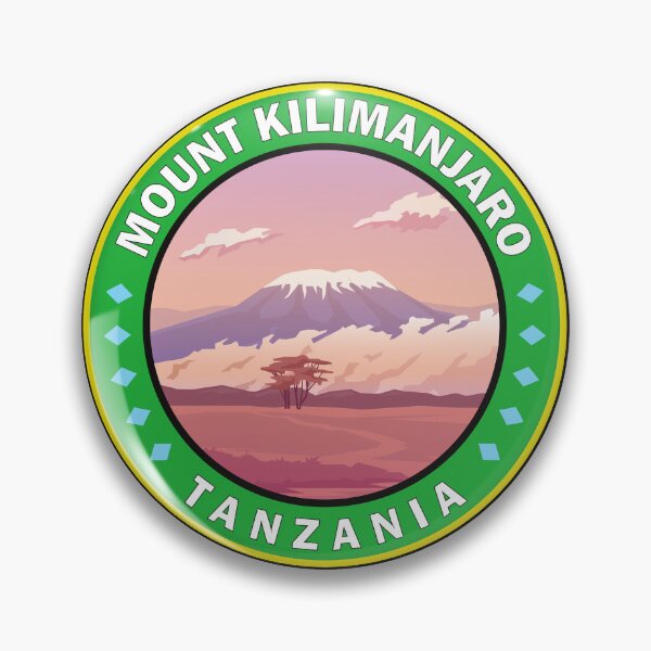Item preview, Mount Kilimanjaro Tanzania Africa Circle Badge designed and sold by KrisSidDesigns.