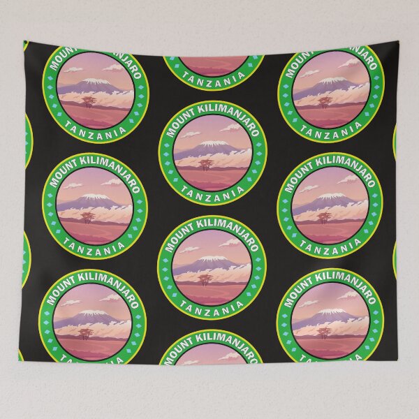 Item preview, Mount Kilimanjaro Tanzania Africa Circle Badge designed and sold by KrisSidDesigns.