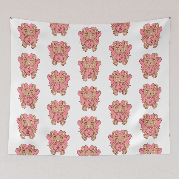 Item preview, Chinese Kawaii Valentine’s Heart and Bow Blonde &  Pink Teddy Bear designed and sold by Toshi and Co..