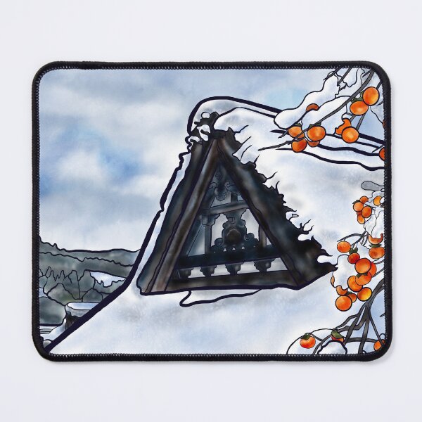 Item preview, Winter in Shirakawa-go, black outline designed and sold by Jayne E.