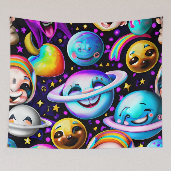 Item preview, Smiling planets abstract designed and sold by Itzjustlife.