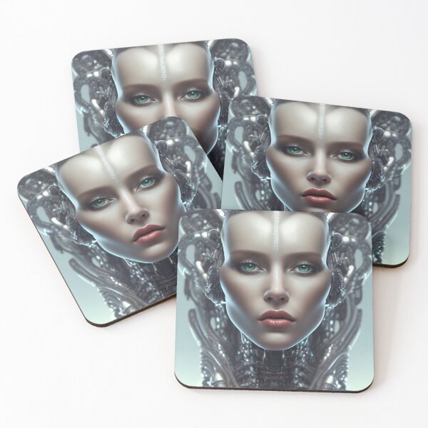 Item preview, Elegant portrait of a human-cyborg hybrid. designed and sold by ArtCreator2023.