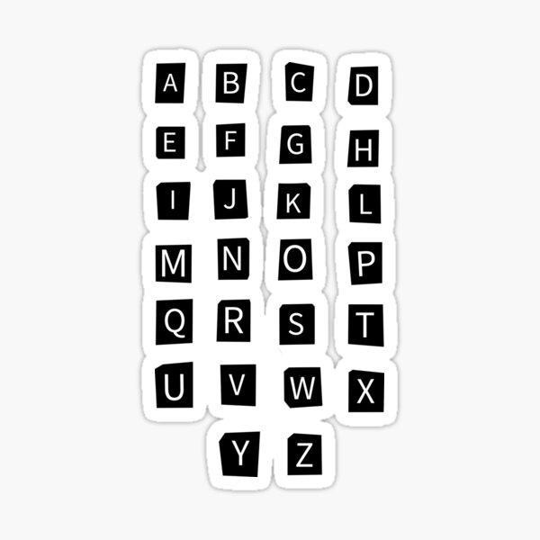 Scrapbook colourful newspaper alphabet letters | Sticker