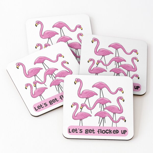 Item preview, Let's Get Flocked Up Flamingos designed and sold by Unhinged Heather.
