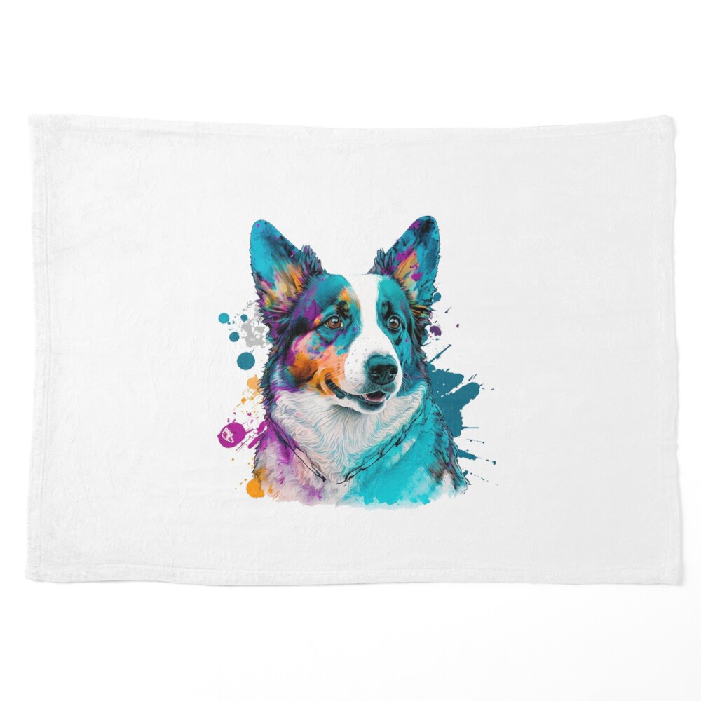 Colorful Pop Art Cardigan Blue Merle Corgi Dog Art Board Print for Sale by PRINTED Redbubble