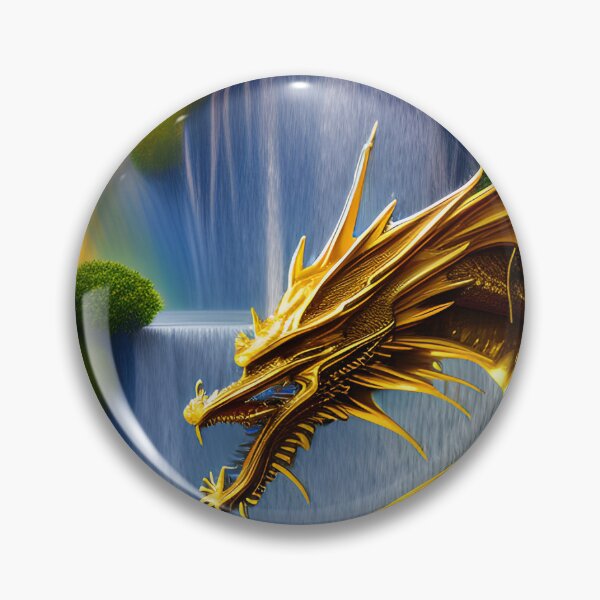 Item preview, Waterfall with a gold dragon artwork designed and sold by Itzjustlife.