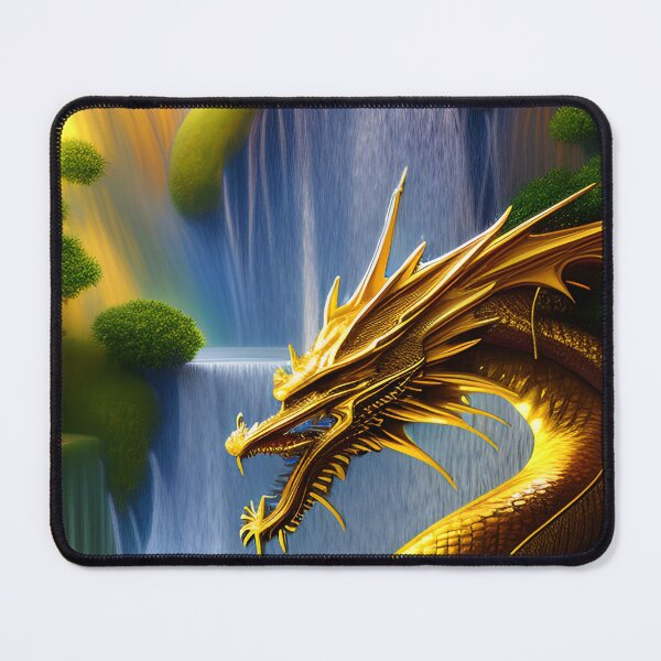 Item preview, Waterfall with a gold dragon artwork designed and sold by Itzjustlife.