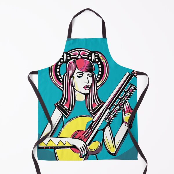 Item preview, "The Blue-Dressed Guitarist with a Yellow Guitar and a Rosy Aura" designed and sold by FunnyShopGirl.