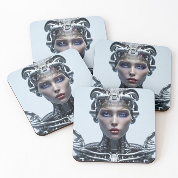 Item preview, Fantastically beautiful cyborg face, woman portrait. Futuristic designed and sold by ArtCreator2023.