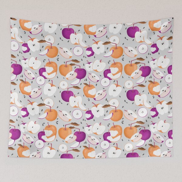 Item preview, Purple and Orange Apple Pattern designed and sold by maddydoodlesoup.