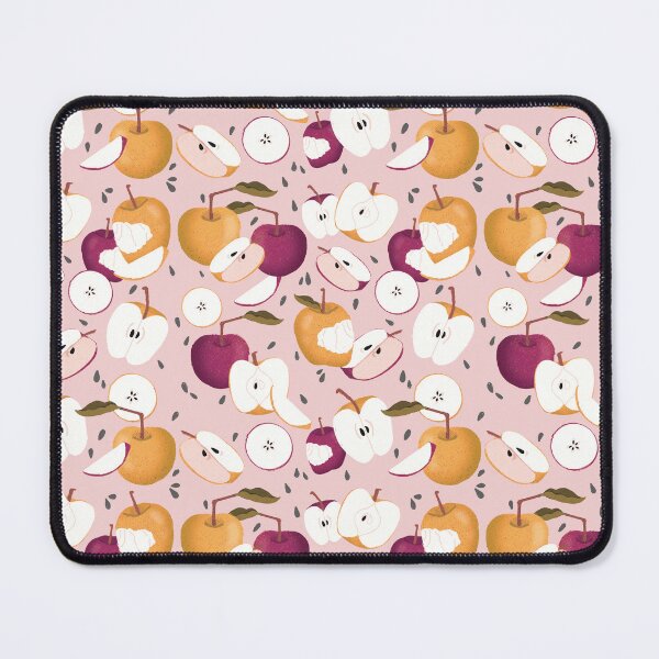 Item preview, Maroon and Yellow Apples on Pink designed and sold by maddydoodlesoup.