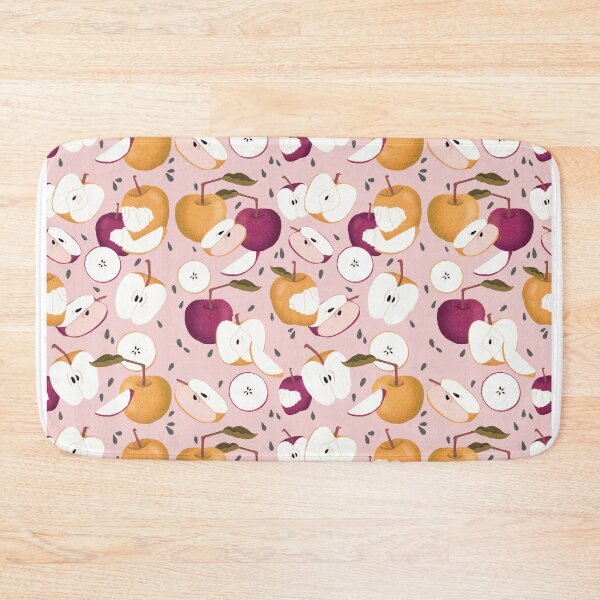 Item preview, Maroon and Yellow Apples on Pink designed and sold by maddydoodlesoup.