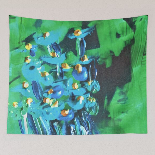 Item preview, Vibrant Green and Blue Flowers designed and sold by VibrantArtwork.