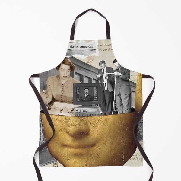 Aperçu de l'œuvre Le sourire de Mona Lisa - Collage numérique rétro vintage créée et vendue par LT Graphic Art.
